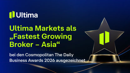 Ultima Markets als „Fastest Growing Broker – Asia“ bei den Cosmopolitan The Daily Business Awards 2026 ausgezeichnet.
