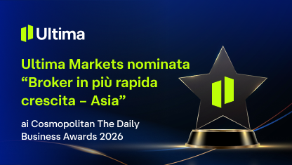 Ultima Markets nominata “Broker in più rapida crescita – Asia” ai Cosmopolitan The Daily Business Awards 2026